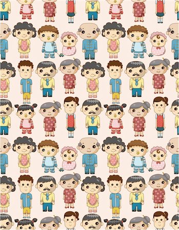 simsearch:400-04412571,k - seamless cartoon family pattern Stock Photo - Budget Royalty-Free & Subscription, Code: 400-04363524