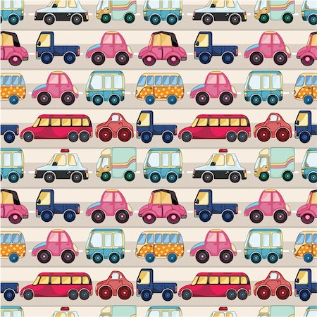 simsearch:400-04280917,k - seamless cartoon car pattern Stock Photo - Budget Royalty-Free & Subscription, Code: 400-04363522