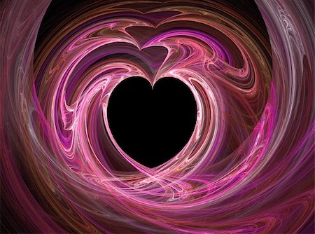 simsearch:400-04365296,k - A black heart surrounded by swirls of pink and purple. Stock Photo - Budget Royalty-Free & Subscription, Code: 400-04363530