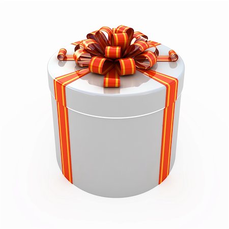 simsearch:400-04329029,k - Gift box with ribbon isolated on white Stock Photo - Budget Royalty-Free & Subscription, Code: 400-04374055