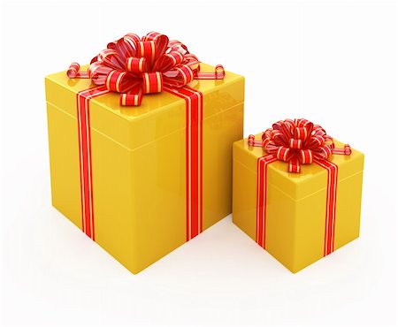 simsearch:400-04329029,k - Gift box with golden ribbon isolated on white Stock Photo - Budget Royalty-Free & Subscription, Code: 400-04374056