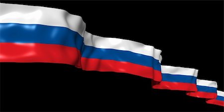 simsearch:400-06085124,k - Russian ribbon flag isolated on black Stock Photo - Budget Royalty-Free & Subscription, Code: 400-04374070