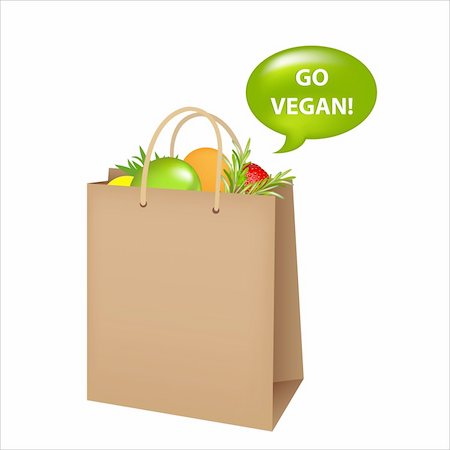 simsearch:400-04306902,k - Bag With Vegan Food, Isolated On White Background, Vector Illustration Photographie de stock - Aubaine LD & Abonnement, Code: 400-04374121