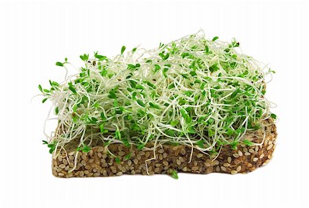 sandwich with alfalfa sprouts isolated on white Stock Photo - Budget Royalty-Free & Subscription, Code: 400-04374252