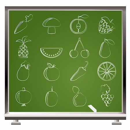 simsearch:400-05906235,k - Different kinds of fruits and Vegetable icons - vector icon set Stock Photo - Budget Royalty-Free & Subscription, Code: 400-04374417