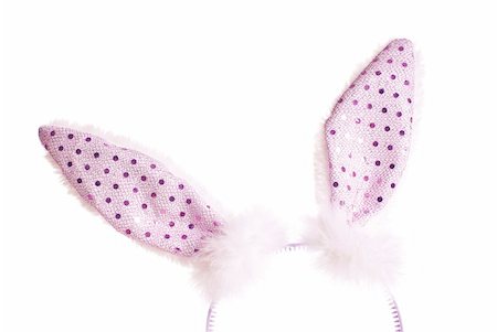 simsearch:400-07254895,k - Pink easter bunny ears over pure white background Stock Photo - Budget Royalty-Free & Subscription, Code: 400-04374428