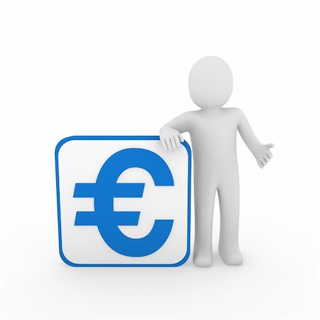 simsearch:400-04610806,k - 3d man human euro blue money business finance Stock Photo - Budget Royalty-Free & Subscription, Code: 400-04374474