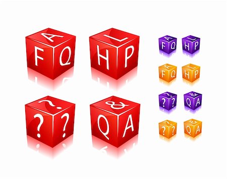 simsearch:400-05906315,k - FAQ and Help Text on Cubes. Icon Set Isolated on White Background. Vector Illustration. Stock Photo - Budget Royalty-Free & Subscription, Code: 400-04374664