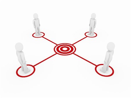 simsearch:400-03910380,k - 3d human men connection team teamwork circle red Stock Photo - Budget Royalty-Free & Subscription, Code: 400-04374980