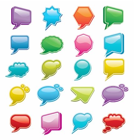 simsearch:400-05263438,k - A colorful  speech bubble set for web, various colors and styles.Vector illustration isolated on the white background. Stock Photo - Budget Royalty-Free & Subscription, Code: 400-04375218