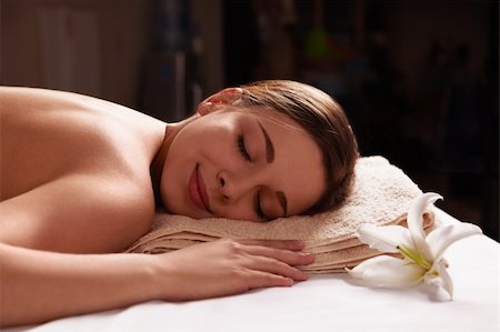 Young girl relaxing in spa salon Stock Photo - Budget Royalty-Free & Subscription, Code: 400-04375665