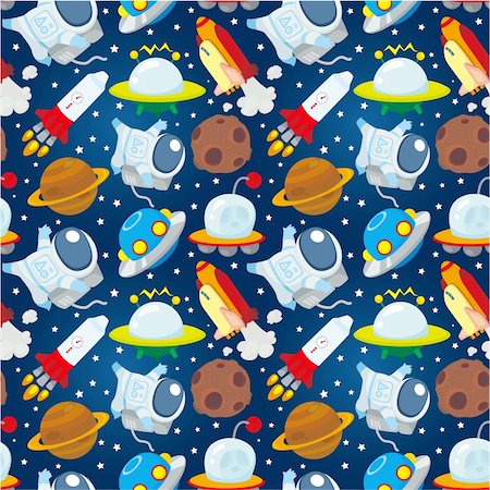 elements space cartoon - seamless space pattern Stock Photo - Budget Royalty-Free & Subscription, Code: 400-04375951