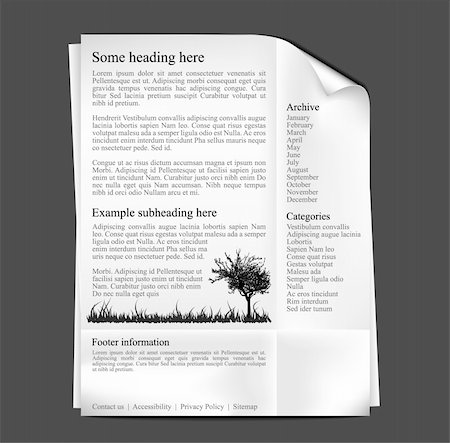 simsearch:400-04387930,k - Web site template - sheet of paper with black text and graphics Photographie de stock - Aubaine LD & Abonnement, Code: 400-04376088