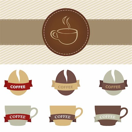 Coffee Set, Isolated On White Background, Vector Illustration Stock Photo - Budget Royalty-Free & Subscription, Code: 400-04376379
