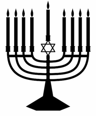 simsearch:400-09112361,k - Illustrated silhouette of a Jewish Menorah Stock Photo - Budget Royalty-Free & Subscription, Code: 400-04376554