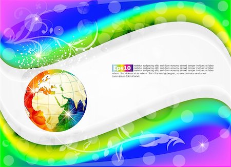 earth space poster background design - abstract colorful background with globe vector illustration Photographie de stock - Aubaine LD & Abonnement, Code: 400-04376608