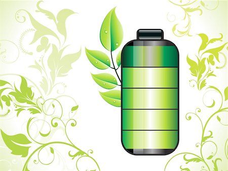 abstract eco green battery icon vector illustration Stock Photo - Budget Royalty-Free & Subscription, Code: 400-04376609
