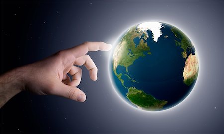 the God hand creates the planet earth Stock Photo - Budget Royalty-Free & Subscription, Code: 400-04376619