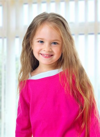 Cute little girl with long blond hair Stock Photo - Budget Royalty-Free & Subscription, Code: 400-04376972