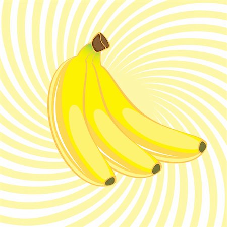 simsearch:693-06020262,k - Three Banana. Illustration on an abstract yellow background Foto de stock - Super Valor sin royalties y Suscripción, Código: 400-04376999