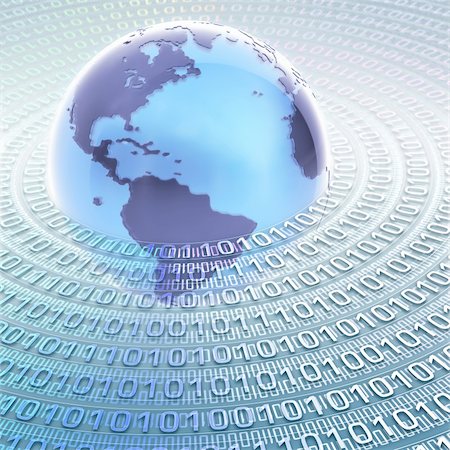 Globe with many numbers (0 and 1) binary code. Concept of global information and technology. Stock Photo - Budget Royalty-Free & Subscription, Code: 400-04377135