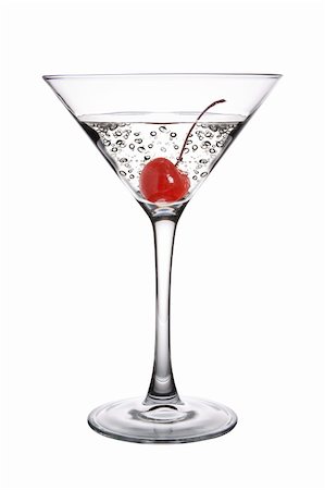 dondesigns (artist) - Cherry Martini Cocktail on a white Background Foto de stock - Super Valor sin royalties y Suscripción, Código: 400-04377183