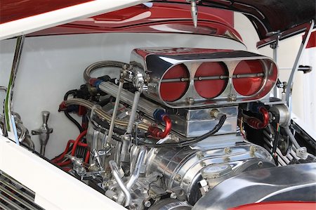 Chrome Engine in custom built  Racing Car Stock Photo - Budget Royalty-Free & Subscription, Code: 400-04377201