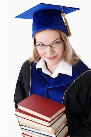 spokesman - Attractive student with books on white background Stock Photo - Budget Royalty-Free & Subscription, Code: 400-04377531