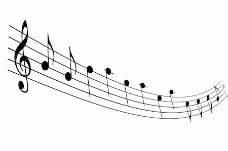 endhals (artist) - illustration of musical notation on a white background Fotografie stock - Microstock e Abbonamento, Codice: 400-04378247