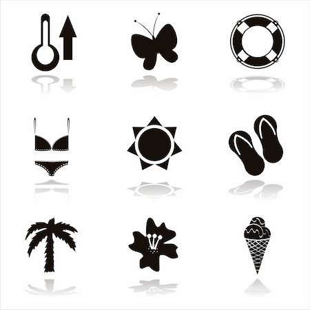 swim icon - set of  9 black beach icons Stock Photo - Budget Royalty-Free & Subscription, Code: 400-04378286