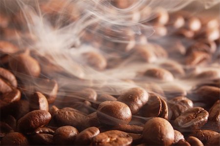 roasting coffee beans with steam and smoke Stock Photo - Budget Royalty-Free & Subscription, Code: 400-04378339