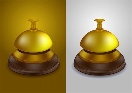 Gold colored call bell - vector illustration Stock Photo - Budget Royalty-Free & Subscription, Code: 400-04378491