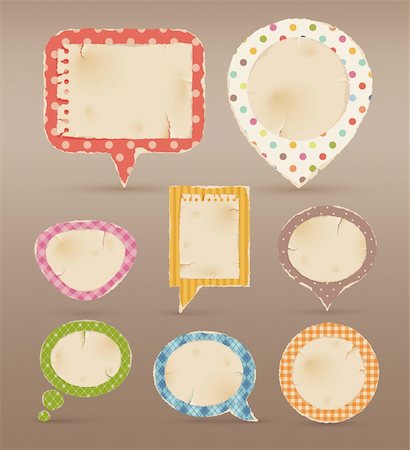 simsearch:400-05263438,k - Vintage colorful bubbles for speech. Vector illustration Stock Photo - Budget Royalty-Free & Subscription, Code: 400-04378593
