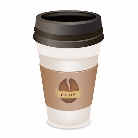 expresso bar - Plastic Coffee Cup, Isolated On White Background, Vector Illustration Stock Photo - Budget Royalty-Free & Subscription, Code: 400-04378613