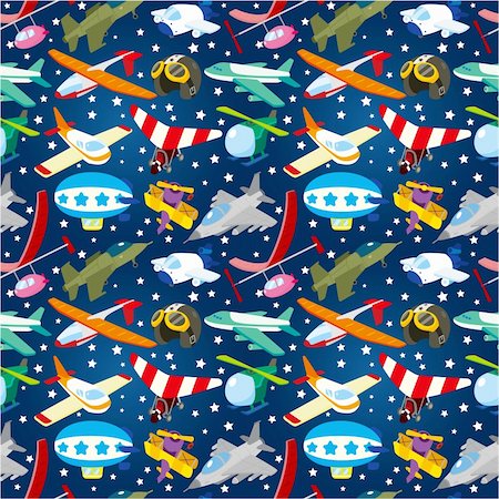 seamless airplane pattern Stock Photo - Budget Royalty-Free & Subscription, Code: 400-04378654