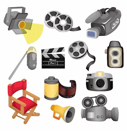 scene cartoons characters - cartoon movie equipment icon set Stock Photo - Budget Royalty-Free & Subscription, Code: 400-04378650