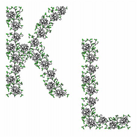 simsearch:400-08647513,k - Hand drawing ornamental alphabet. Letter KL Stock Photo - Budget Royalty-Free & Subscription, Code: 400-04378967