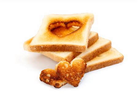 A few heart shaped toasted breads Stock Photo - Budget Royalty-Free & Subscription, Code: 400-04379326