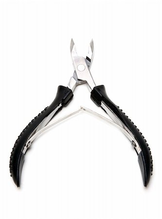 surgical steel - Manicure scissors with black handle on white background Stock Photo - Budget Royalty-Free & Subscription, Code: 400-04379826