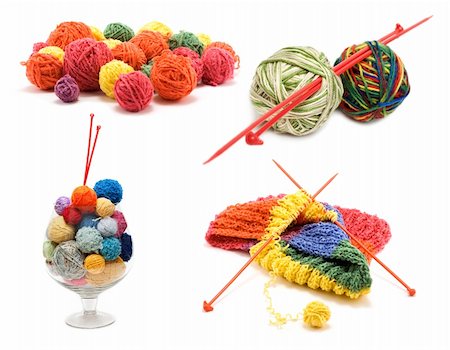 simsearch:400-05267365,k - Сollage varicoloured ball for knitting on white background. It Is formed from several pictures. Stock Photo - Budget Royalty-Free & Subscription, Code: 400-04379830