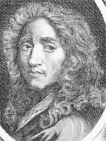 simsearch:400-04370249,k - Pierre Mignard (1612-1695) on engraving from the 1800s. French painter. Foto de stock - Royalty-Free Super Valor e Assinatura, Número: 400-04370253
