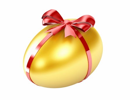 Illustration of gold egg with a bow Stock Photo - Budget Royalty-Free & Subscription, Code: 400-04370334