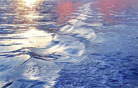 blue sea water waves sunset from boat stern ship wake Stock Photo - Budget Royalty-Free & Subscription, Code: 400-04371004