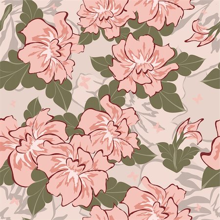 seamless summer backgrounds - Seamless vector floral pattern. For easy making seamless pattern just drag all group into swatches bar, and use it for filling any contours. Stock Photo - Budget Royalty-Free & Subscription, Code: 400-04371312