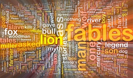 simsearch:400-05332353,k - Background concept wordcloud illustration of fables glowing light Stock Photo - Budget Royalty-Free & Subscription, Code: 400-04371401