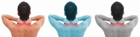 simsearch:400-06476910,k - Man with neck pain over white backgound Stock Photo - Budget Royalty-Free & Subscription, Code: 400-04372054
