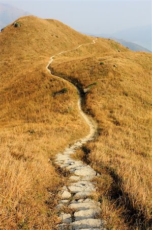 simsearch:400-09275247,k - mountain path and yellow grass Stock Photo - Budget Royalty-Free & Subscription, Code: 400-04372168