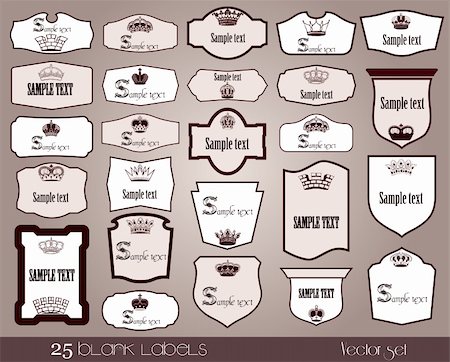 emaria (artist) - 25 blank labels frame. Vector illustration set Fotografie stock - Microstock e Abbonamento, Codice: 400-04372234