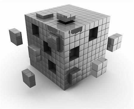 simsearch:400-04202615,k - abstract 3d illustration of cube construction with blocks Photographie de stock - Aubaine LD & Abonnement, Code: 400-04372487