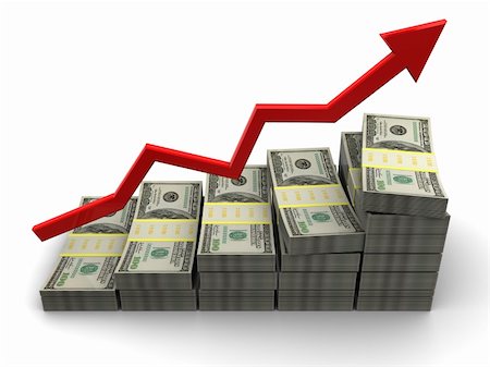 3d illustration of rising money charts, business success concept Stock Photo - Budget Royalty-Free & Subscription, Code: 400-04372499